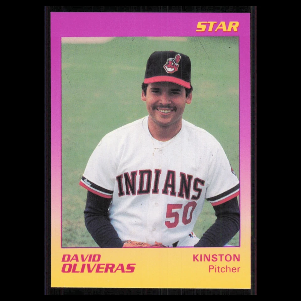 David Oliveras #17 1989 Star Minor League Kinston Indians Baseball Card MLB NM - Image 1 of 3