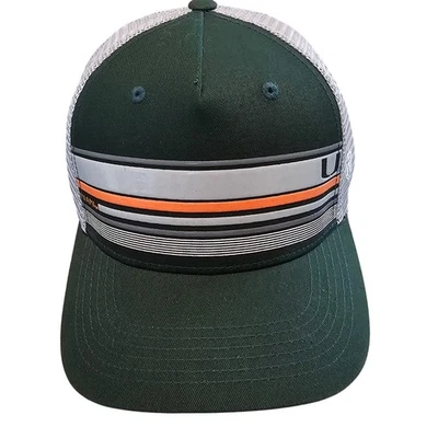 Gorra con tirantes Miami Hurricanes Y2K verde gris NCAA ajustable universidad preppy Foto 1 de 4
