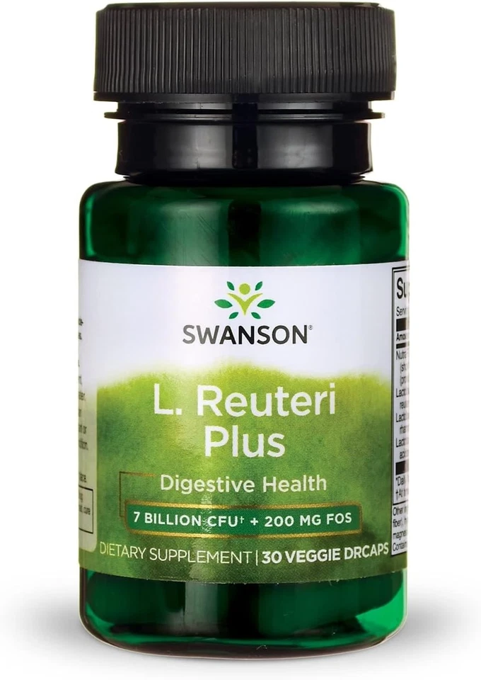 Swanson L. Reuteri Probiotic Plus with L. Rhamnosus L. Acidophilus & FOS - 30 Veggie Capsules