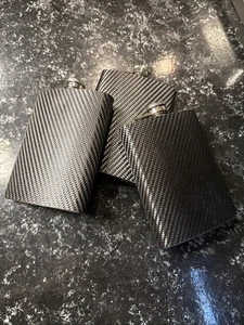 Echt Kohlefaser gewickelt Flachmann Handarbeit 3 Stück - Bild 1 von 11