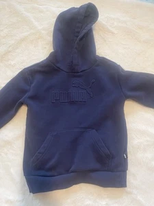 Puma Youth Size 7/8 Small S Fleece Hoodie Pullover Sweater Blue Long Sleeve - Picture 1 of 4
