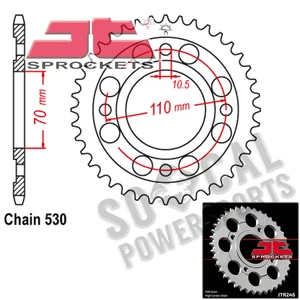 JT Sprocket Steel Rear 530 Pitch 35 Tooth Honda CB400TII Hawk II (1978-1979) - Picture 1 of 2
