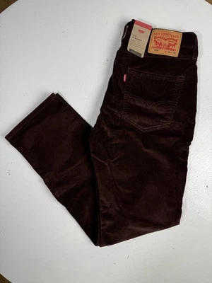 Levis 514 Men 32 x 32 Straight Fit Chocolate Brown Corduroy Pants Stretch Jeans - Image 1 of 4