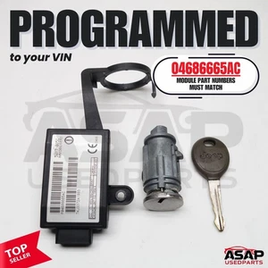 🐔 VIN PROGRAMMED PLUG & PLAY IGNITION SWITCH + IMMOBILIZER + KEY 04686665AC 🐔 - Picture 1 of 6