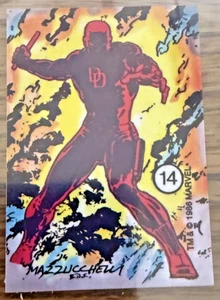 1986 Comic Bilder Marvel Universum Serie 1 Sticker #14 Daredevil NM Mint - Bild 1 von 3