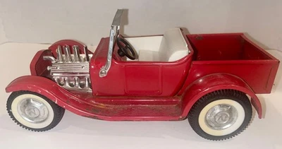 Vintage '60s Nylint Red Ford Roadster Truck Tin Lizzy.Some Wear, But Super Cool! - Image 1 of 4