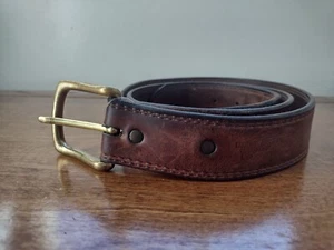 Red Wing Shoes Boots Genuine Leather Belt Brass Brown Mens Made In USA - Picture 1 of 8