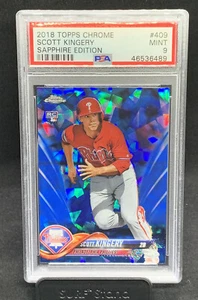 2018 Topps Chrome SCOTT KINGERY Sapphire Edition Refractor RC Phillies PSA 9 - Picture 1 of 2