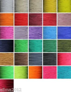 Cordón de goma de goma de sombrero de 5 m, ancho: aprox. 3 mm blanco, crema, negro, rojo, amarillo... - Imagen 1 de 13