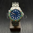 Custom Made Sub Style Watch Auto Movement Blue Wave Dial Gn/Org Sub Bezel