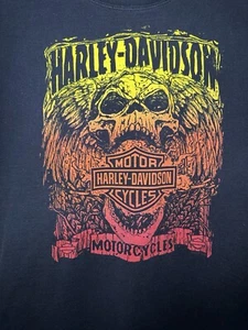 Harley Davidson Lima Ohio T-Shirt XL Faded Black Motorrad Skull Wings HD 2014 - Bild 1 von 9
