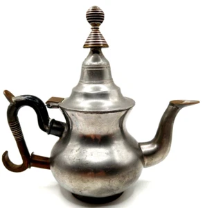 Vintage African Tuareg Tea Pot Hand Crafted Pewter an Copper - Picture 1 of 8