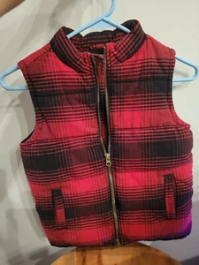 Gymboree Buffalo Plaid Puffer Vest Plaid Fleece/Sz 6/8 - Picture 1 of 8