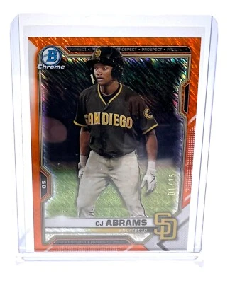 2021 Bowman Chrome CJ Abrams Orange Shimmer Refractor #01/25 BCP-227 SSP🔥🔥 - Image 1 of 3