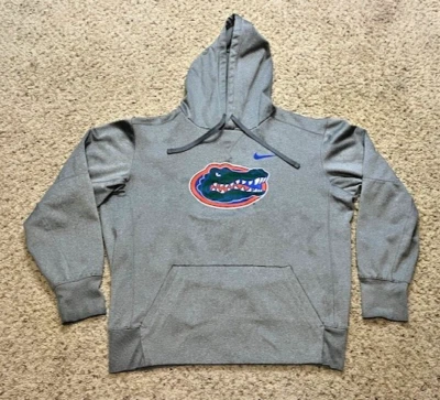 Florida Gators Nike Dri Fit Gray Fleece Hoodie Sweatshirt Size Medium M EUC - Image 1 of 4