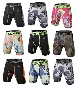 Pantalones Cortos de Compresión para Hombre Calzas Entrenamiento Capa Base Térmica Correr Fitness - Imagen 1 de 24