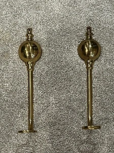 2 Vintage Messing Kugel Wandleuchter Kerzen Windlicht Halter 15" + Paar - Bild 1 von 8
