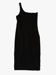 Vestido deportivo DKNY para mujer XS de un hombro negro ceñido al cuerpo sujetador de malla - Imagen 1 de 6