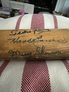 Vintage Yankees Signed Bat Enos Slaughter Hank Bauer Moose Skowron Blanchard NY - Picture 1 of 6