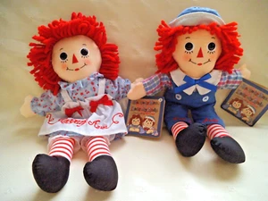 RAGGEDY ANN & ANDY 12” SOFT PLUSH DOLLS AURORA BY HASBRO ~ NWT - Imagen 1 de 5