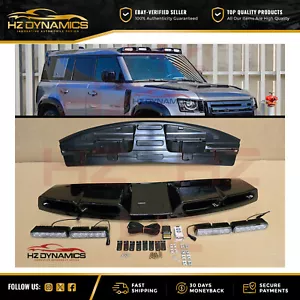 GLOSS BLACK LED ROOF TOP LIGHT BAR FOR LAND ROVER DEFENDER 90 110 L663 2020-23 - Picture 1 of 11