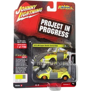 Johnny Lightning JLSF020 A 1975 VW ESCARABAJO CONVERTIBLE 1/64 BEREBER AMARILLO IMPRIMACIÓN - Imagen 1 de 1