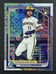 JACKSON CHOURIO 2024 Bowman Chrome Mojo Refractor #BCP-140 Milwaukee Brewers - Picture 1 of 2