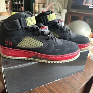 Air Jordan Fusion 5 Black Varsity. Size 11 Released in 2008 Used Good Condition - Picture 1 of 17