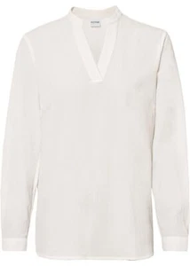 Crepe-Bluse Gr. 42 Weiß Damenbluse Langarm Hemd Top Shirt Tunika Oberteil Neu - Imagen 1 de 1