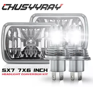 NEW 5x7" 7x6" 100W LED Headlight Hi/Lo Beam For Dodge D150 D250 D350 Ram 50 H4 - Picture 1 of 11