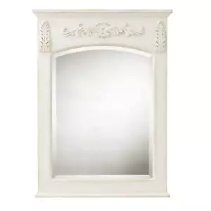 Home Decorators Vanity Mirror 22"x32" Rectangular Wood Framed Filigreed OffWhite - Picture 1 of 3