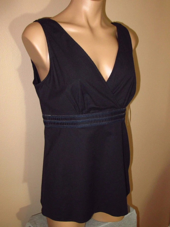 $154 Yansi Fugel Tejido Algodón Elástico Y2K Vintage Top Ajustado Azul Marino 8 Nuevo con Etiquetas Foto 1 de 1