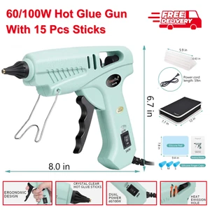 Heavy Duty Hot Glue Gun Kits High/Low Temp Glue Gun w/15PC Glue Gun Sticks - Picture 1 of 7