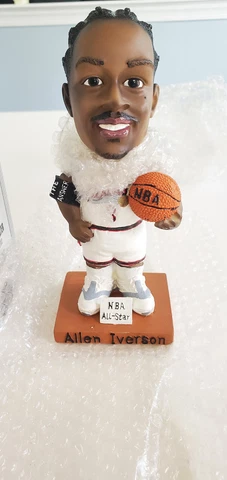Allen Iverson Philadelphia 76ers Sixers WHITE Jersey (NBA All-Star) Bobblehead Cover