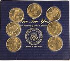 Readers Digest Coin History of the US Presidents 1997 7 Brass Coin medals Card#1