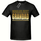 Gold Worlds Best Grandad t shirt,Men's Slogan t shirt, Funny Fathers Day t shirt