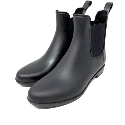 J. Botas de lluvia Crew para mujer talla 7 negras Chelsea zapatos goma mate C2499 Foto 1 de 4