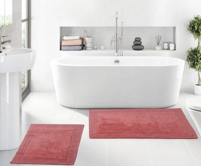 Luxury Collection 100% Reversible Cotton Bathroom Rugs Set, Washable Rug, Sof... - Image 1 of 4