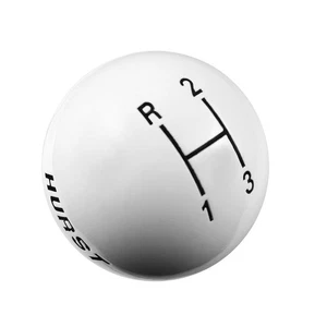 Hurst 1637624 Shift Knob - White 3 Speed 3/8-16 Threads - Picture 1 of 3