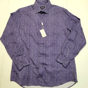 $288 New ST. CROIX Button Front Shirt Men's LARGE L 16/16.5 Purple Heather USA - Picture 1 of 6