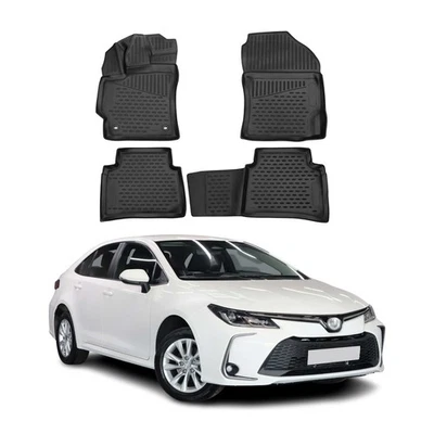 OMAC Floor Mats Liner for Toyota Corolla 2019-2025 Sedan Black TPE All-Weather - Изображение 1 из 4