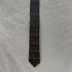 Corbata de cuello de seda vintage MUSEO DE ARTE METROPOLITANO negro dorado vid floral para hombre 22 - Imagen 1 de 6