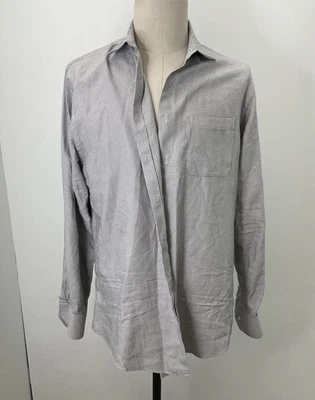 Neiman Marcus Blanco Negro Estampado Bolsillo Manga Larga Abotonable 16.5 Foto 1 de 4