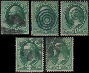 US #147 Used set of 5 with fancy cancels - Picture 1 of 1
