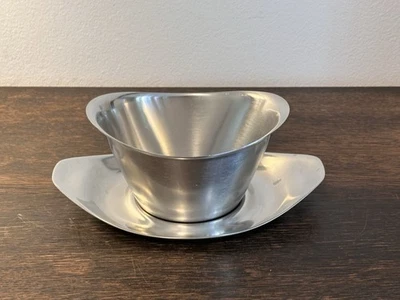 SF WMF große zweiteilige Sauciere Cromargan Wilhelm Wagenfeld Edelstahl - Bild 1 von 4