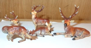 SET 5 ALTE VINTAGE JAPAN METALL MINIATUR WEIHNACHTEN RENTIER HIRSCH FIGUREN - Bild 1 von 10