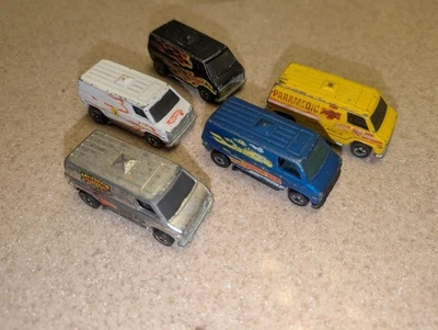 Винтажный 1974 Hot Wheels черный круиз пламя белый фургон черный стены лот Гонконг - Изображение 1 из 4