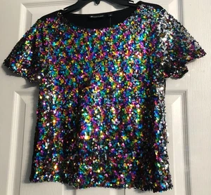 Damen NY & Co Regenbogen Sequenz Top Größe Small neu mit Etikett B2 - Bild 1 von 2