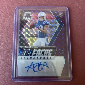 2024 Panini Mosaic In Focus Signatures Adonai Mitchell Rookie Purple Prizm /49 - Bild 1 von 4