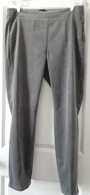 Pantalón al tobillo Talbots gris talla 12 mezcla de algodón terciopelo plano frontal cremallera lateral Foto 1 de 4